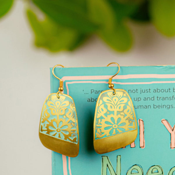 Blue Tone Rhombus Earring - The Earth Store - Fashion Accessories